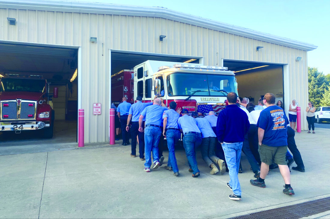Local firefighters hold ‘push-in’ ceremony for new fire engine | News ...